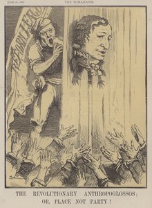The Revolutionary Anthropoglossos; eller Place Not Party! (färg litho) av Matthew