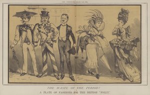 Periodens slöseri! eller, A Plate of Fashions for the British Folly (färg litho) av Matthew