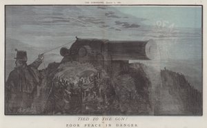Bundet till pistolen! eller, Poor Peace in Danger (färg litho) av Matthew