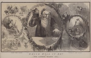 Vilket blir det? eller, The London Season 1868-9 (färg litho) av Matthew