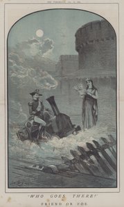 Vem går där? eller, vän eller fiende (färg litho) av Matthew