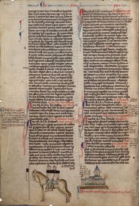 Två tempelriddare på en häst Från Chronica maiora I av Matthew Paris, 1200-talet