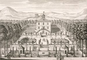 Hus och trädgård, 1715 av Matthias Diesel