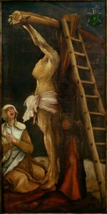 Kristus på korset med sörjande Maria Magdalena