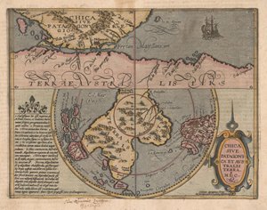 Chica sive Patagonica et Australis Terra Från Geographical Handbook, 1600 av Matthias Quad