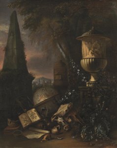 Vanitas. Stilleben i ett landskap