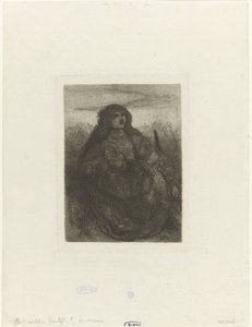 Kvinna i ett landskap Kvinna med distaff av Matthijs Maris