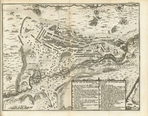 Slaget vid Oudenaarden, 1708 Plan de la Bataille, proche d