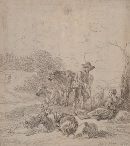 Pastoral scen av Matthys van den Bergh