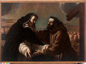 Mötet mellan St Dominic och St Francis av Assisi (olja på duk