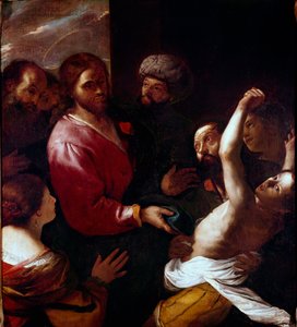 Jesus Kristus krigar en besittning av exorcism. Målning av Mattia Preti dit il Cavalier Calabrese (1613-1699) Sön. 135x118 cm Florens, Galleri Uffizi (Kontor)
