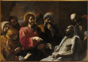 Lazarus uppståndelse, andra hälften av 1600-talet (olja på duk) av Mattia (1613 99) Preti