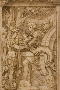 Alexander hugger av den gordiska knuten av Maturino da Firenze