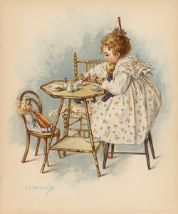 Maternal Cares (färg litho) av Maud Humphrey