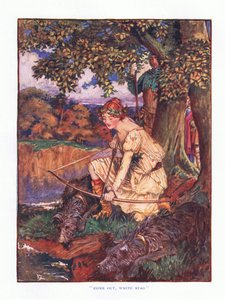 Kom ut vit hjort, illustration från Lady And Fairy Tales, 1914