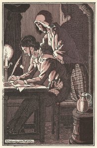 Illustration för Scenes de la Vie de Boheme av Henri Murger (litho)