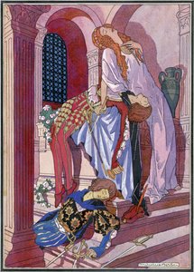 The Death of Romeo and Juliet, sista scen i pjäsen av William Shakespeare (1564-1616) (litho)