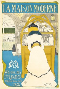 En affisch som annonserar det parisiska konstgalleriet "La Maison Moderne", öppnat av Julius Meier-Graefe 1899, 1898