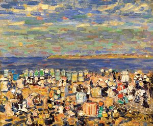 Stranden vid St. Malo, ca. 1907 av Maurice Brazil Prendergast