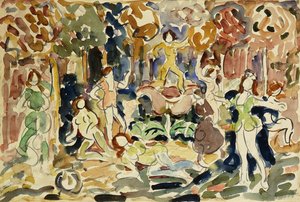 Dansande figurer, c.1910-13 av Maurice Brazil Prendergast