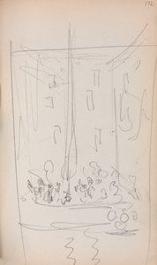 Italiensk skissbok: Båt med figurer sida 172, 1898-1899. av Maurice Brazil Prendergast