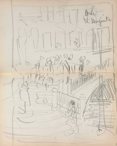 Italiensk skissbok: Bridge St. Margarita sid 67 & 68, 1898-1899. av Maurice Brazil Prendergast