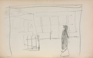 Italiensk skissbok: Figur i en interiör sida 175, 1898-1899. av Maurice Brazil Prendergast