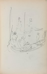 Italiensk skissbok: Gondol sida 40, 1898-1899. av Maurice Brazil Prendergast