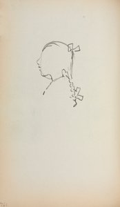 Italiensk skissbok: Head of a Girl på profilsida 152, 1898-1899. av Maurice Brazil Prendergast