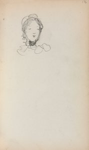 Italiensk skissbok: Head of a Girl sida 176, 1898-1899. av Maurice Brazil Prendergast