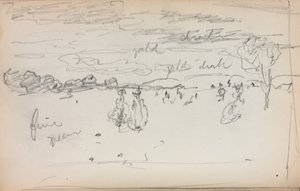 Italiensk skissbok: Landskap sida 57, 1898-1899. av Maurice Brazil Prendergast