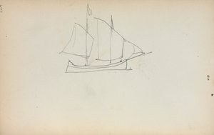 Italiensk skissbok: Segelbåt sida 224, 1898-1899. av Maurice Brazil Prendergast