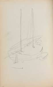 Italiensk skissbok: Segelbåt sida 60, 1898-1899. av Maurice Brazil Prendergast