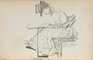Italiensk skissbok: Sittande kvinna sida 107, 1898-1899. av Maurice Brazil Prendergast