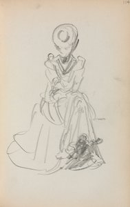Italiensk skissbok: Sittande kvinna sida 114, 1898-1899. av Maurice Brazil Prendergast