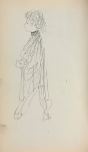 Italiensk skissbok: Stående kvinna i profil sida 51, 1898-1899. av Maurice Brazil Prendergast