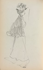 Italiensk skissbok: Stående kvinna på profilsida 130, 1898-1899. av Maurice Brazil Prendergast