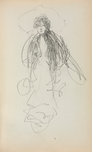 Italiensk skissbok: Stående kvinna sida 219, 1898-1899. av Maurice Brazil Prendergast