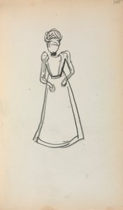 Italiensk skissbok: Stående kvinna sida 240, 1898-1899. av Maurice Brazil Prendergast