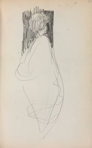 Italiensk skissbok: Stående kvinna sida 50, 1898-1899. av Maurice Brazil Prendergast