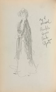 Italiensk skissbok: Stående kvinna med sjal sida 53, 1898-1899. av Maurice Brazil Prendergast