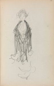 Italiensk skissbok: Stående kvinna med sjal sida 54, 1898-1899. av Maurice Brazil Prendergast