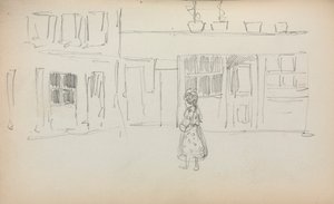Italian Sketchbook: Street Scene with a Girl sida 159, 1898-1899. av Maurice Brazil Prendergast