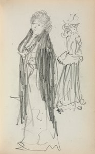 Italiensk skissbok: Två stående kvinnor sida 129, 1898-1899. av Maurice Brazil Prendergast
