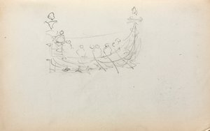 Italiensk skissbok: Venetiansk båt sida 29, 1898-1899. av Maurice Brazil Prendergast