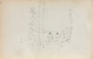 Italiensk skissbok: Venetiansk båt sida 30, 1898-1899. av Maurice Brazil Prendergast