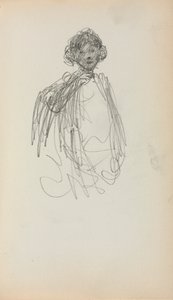 Italiensk skissbok: Kvinna, midjelängd sida 217, 1898-1899. av Maurice Brazil Prendergast