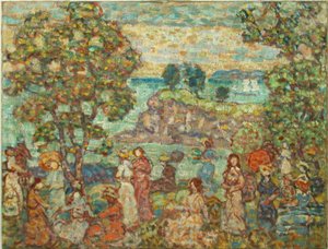 Landskap (strandscen) av Maurice Brazil Prendergast