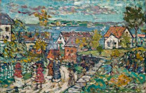 Landskap (väg och stad) av Maurice Brazil Prendergast