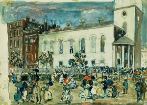 Park Street Church, Boston, ca 1905-1907 av Maurice Brazil Prendergast